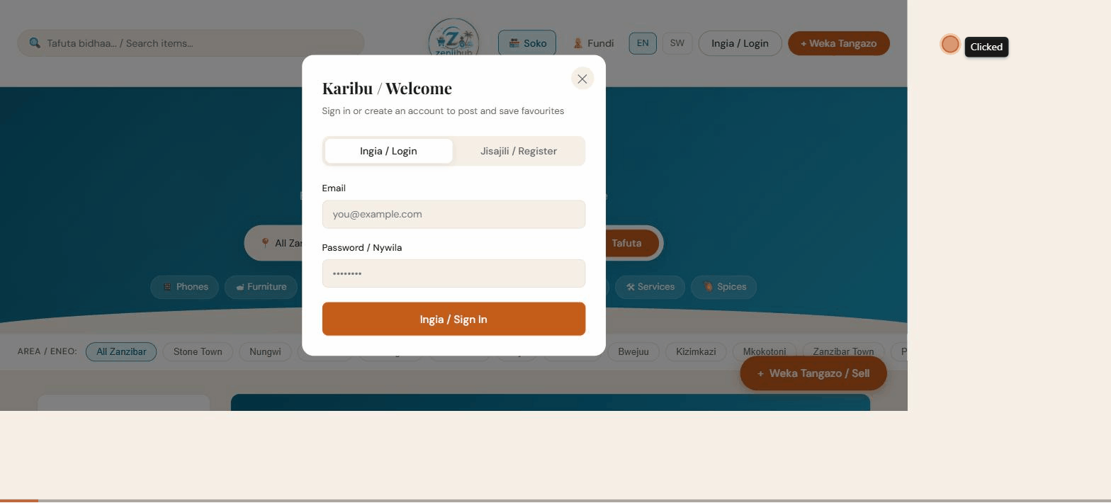 Zenjihub demo — how to sign up and post a listing